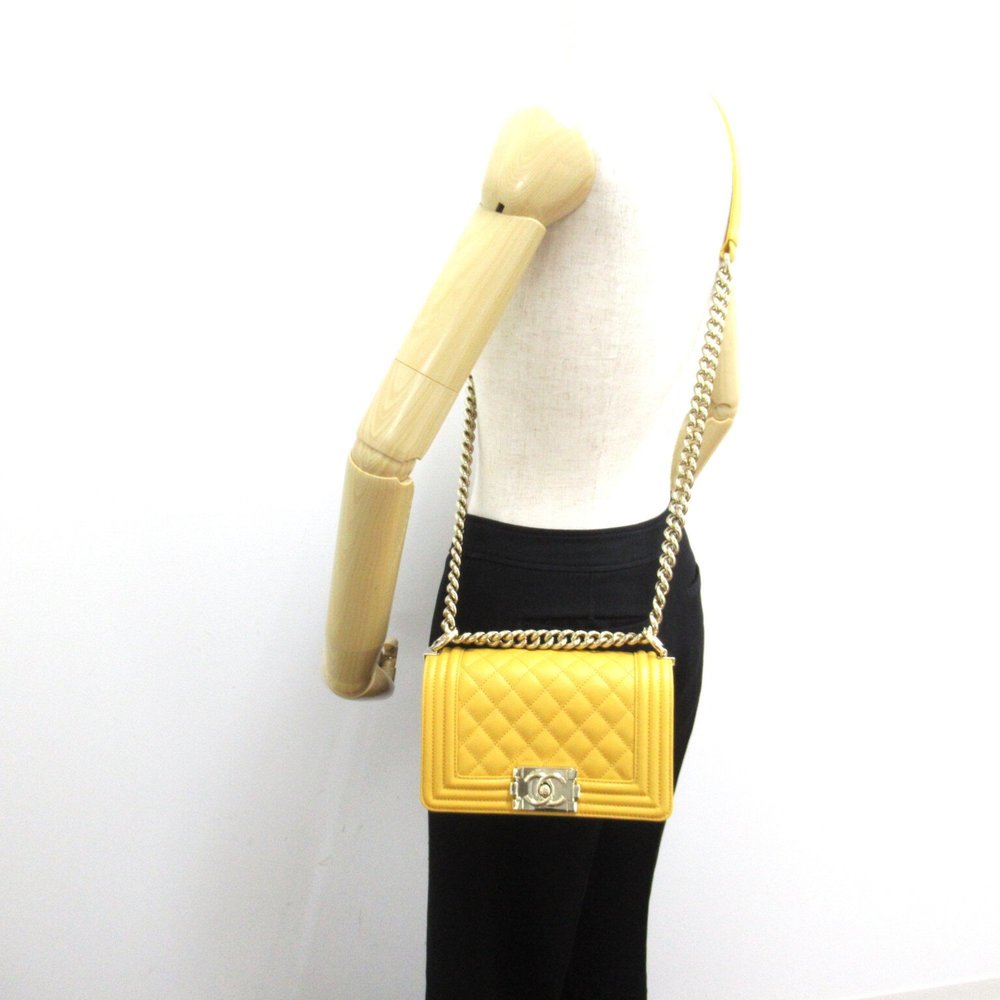 CHANEL Boy  Chen Shoulder Yellow Caviar Skin [Grained Calf] A67085 - Picture 5 of 10